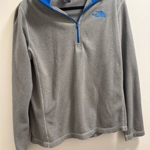 The North Face Gray and Blue Quarter-Zip Fleece